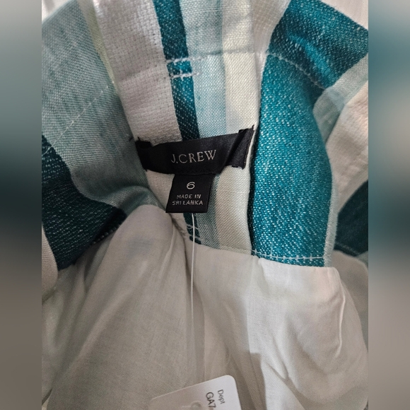 NWT J.Crew Paper-bag linen pant in cabana stripe - Picture 6 of 7